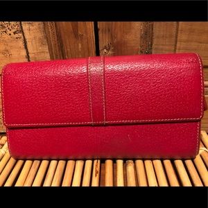 Levenger Red Checkbook Wallet